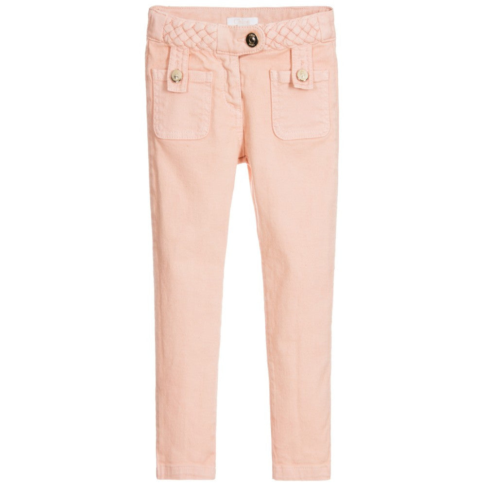 Chloe Girls Pink Braided Pants Girls Pants Chloé [Petit_New_York]