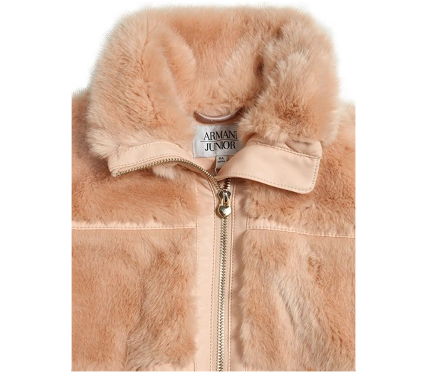 Armani shearling jacket shop pink