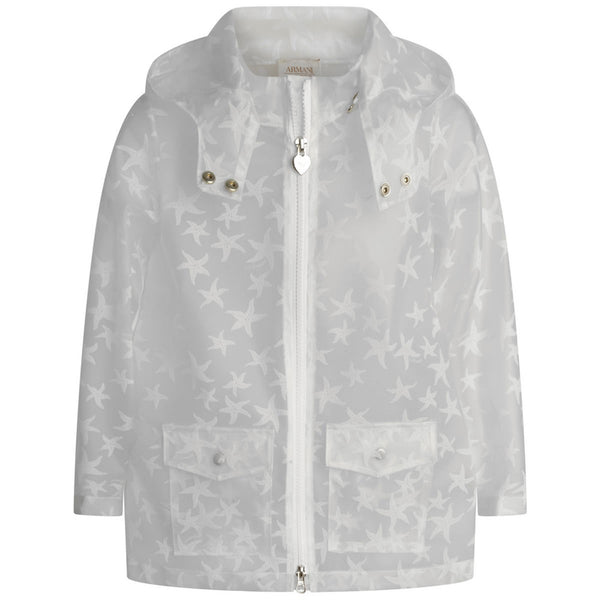 Emilio Pucci Hooded Transparent Rain Coat - White