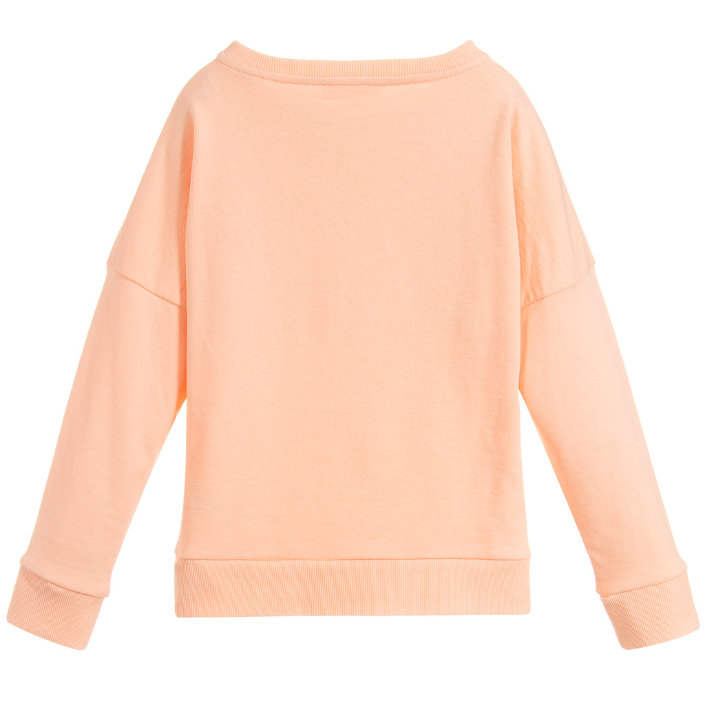 Girls Peach Pink Logo Sweatshirt