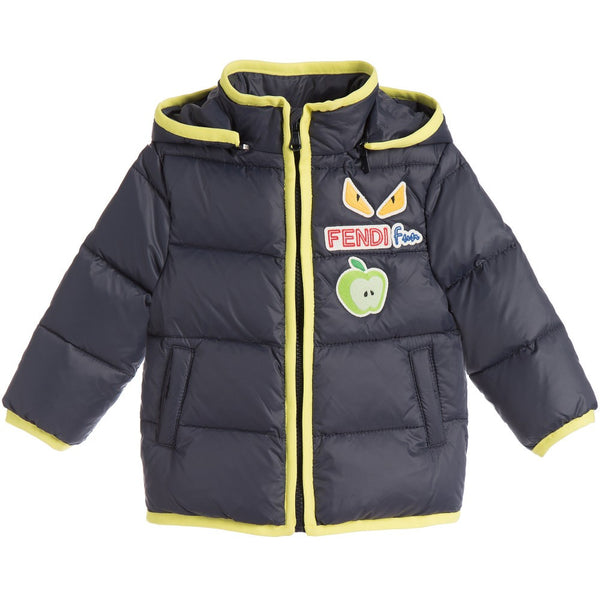 Baby Boys Navy Monster Puffer Jacket