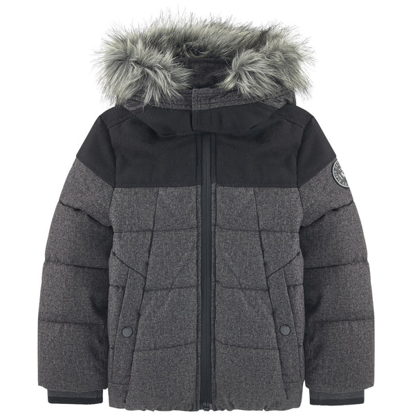 IKKS Boys Grey Waterproof Padded Jacket Petit New York