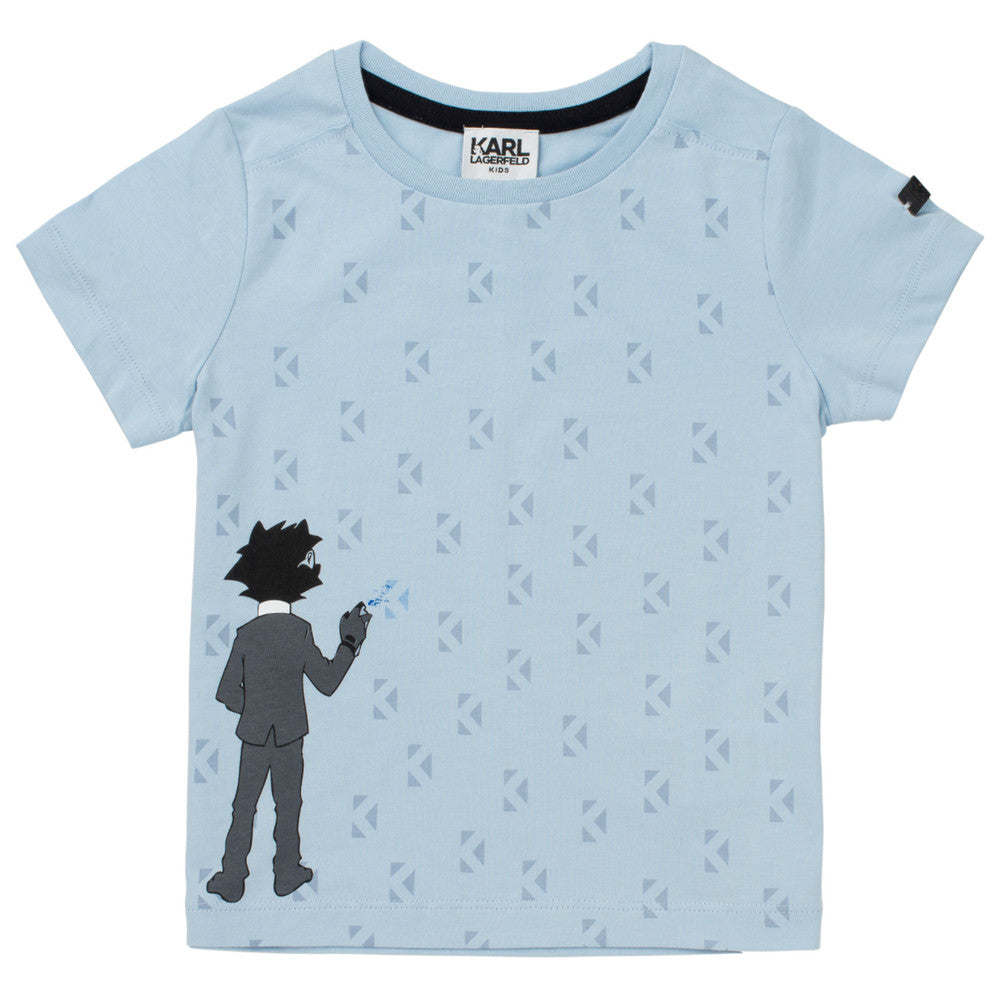 Karl Lagerfeld Boys Blue 'Bad Boy' Graphic T-shirt Boys T-shirts Karl Lagerfeld Kids [Petit_New_York]