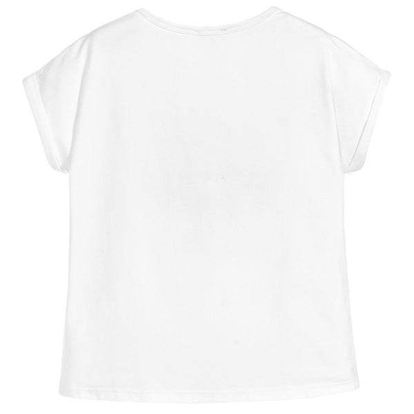 Girls (Mini-Me) Petit Tiger White Logo New York Kenzo T-shirt –