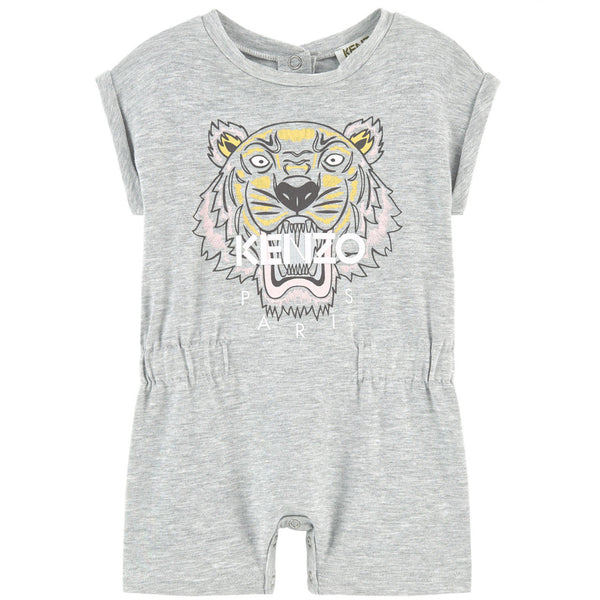 Kenzo Baby Girls Grey Tiger Logo Romper Petit New York