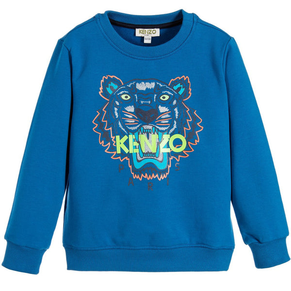 Nonsens Den fremmede Barry Kenzo Kids Unisex Marine Blue Tiger logo Sweatshirt – Petit New York