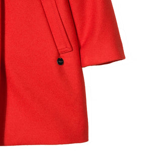 Girls Fancy Red Wool Coat with Ruffled Details