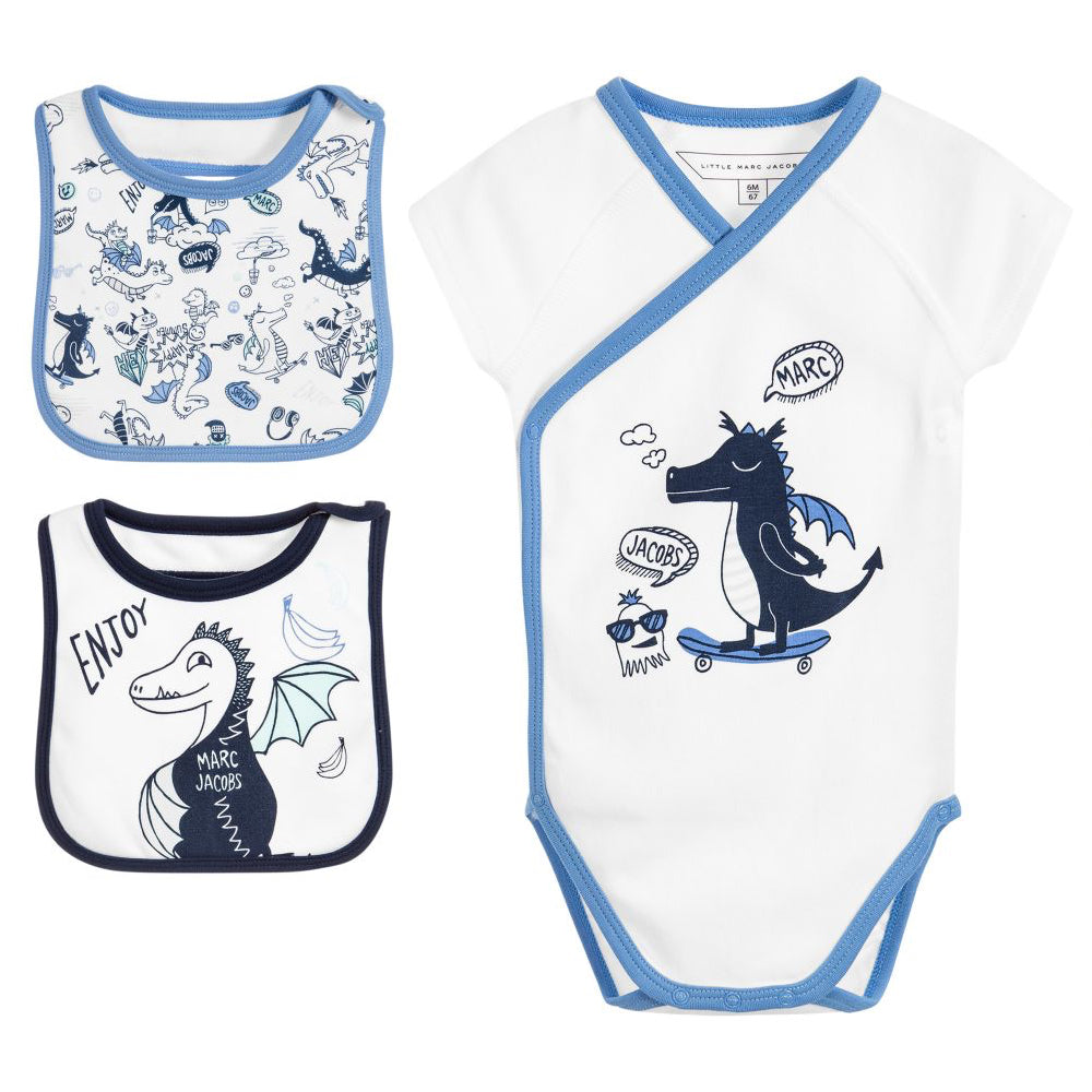 Marc Jacobs Baby Boys Bibs and Romper Gift Set