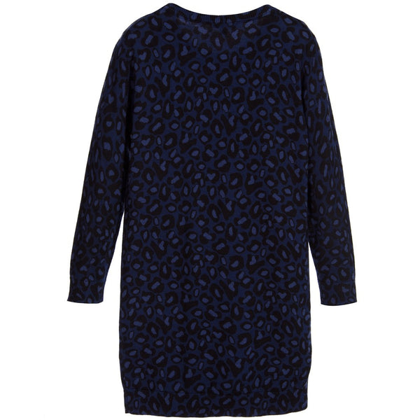 Little Marc Jacobs Girls Navy Blue Leopard Printed Dress – Petit New York