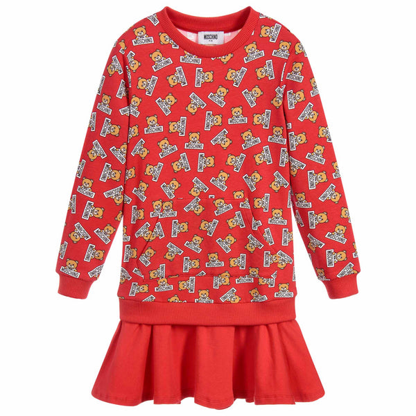 red moschino dress Moschino Red Slip Dress with Lace Overlay