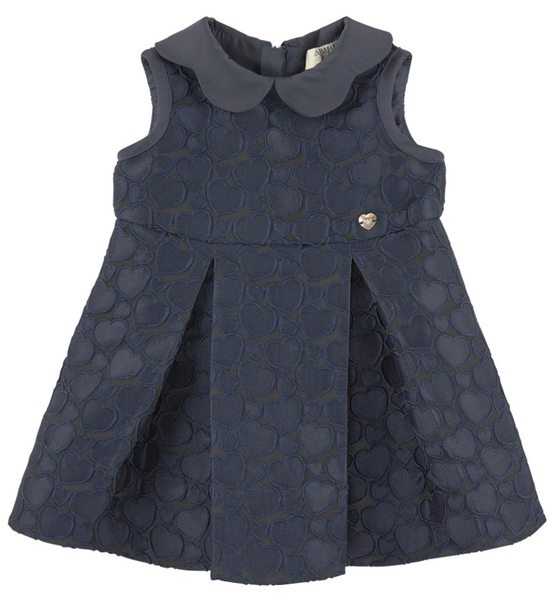 Armani Baby Girls Jacquard Navy Blue Dress Petit New York Armani Baby Girls Jacquard Navy Blue Dress Petit New York