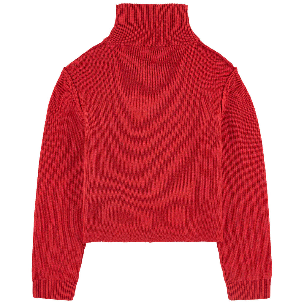 Girls Red Logo Knitted Sweater