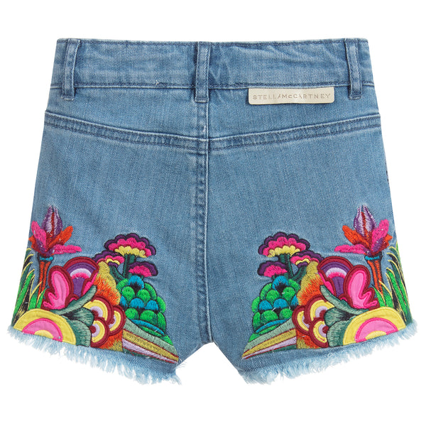 【関税&送料込】Stella Mccartney Two-Tone Denim Shorts White + NET SUSTAIN two-tone organic denim shorts | STELLA