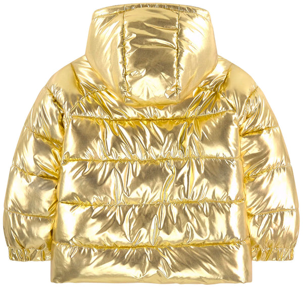 Ladies gold puffer jacket sale