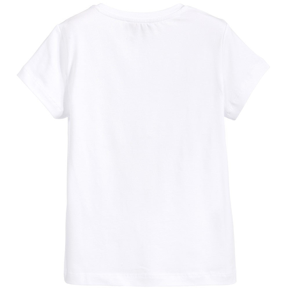 Roberto Cavalli Girls White Leopard T-shirt Girls Tops Roberto Cavalli Junior [Petit_New_York]