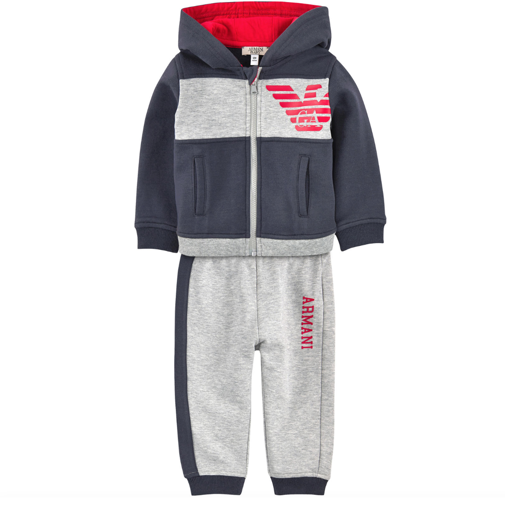 Baby Boys Navy Blue and Grey Tracksuit