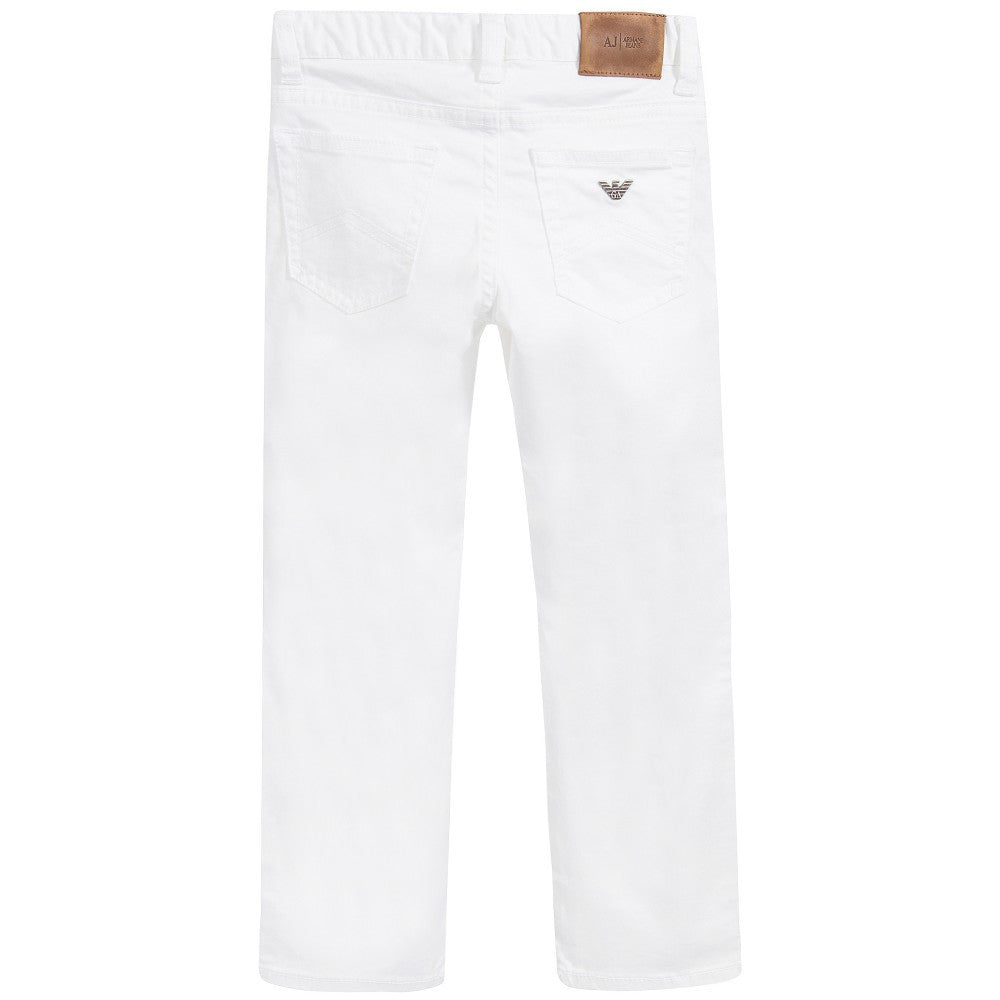 Armani Junior Boys White Jeans Boys Pants Armani Junior [Petit_New_York]