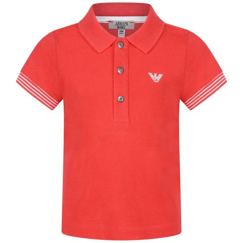 Armani Baby Boys Red Logo Polo Shirt Baby Polo Shirts Armani Junior [Petit_New_York]