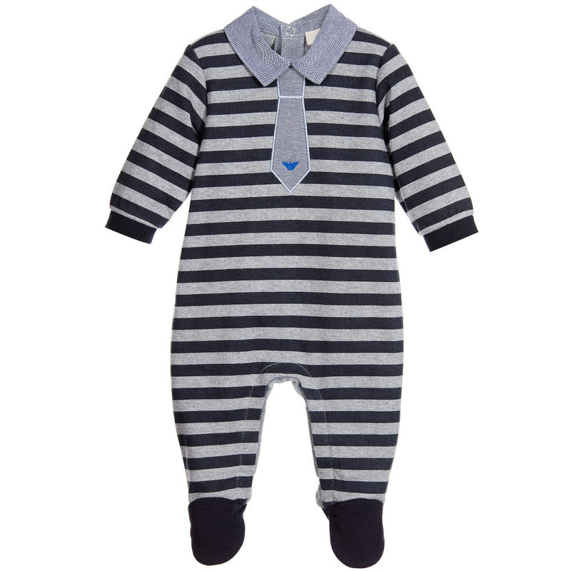 Armani Baby Boys Striped Fancy Romper Gift Set Baby Rompers & Onesies Armani Junior [Petit_New_York]