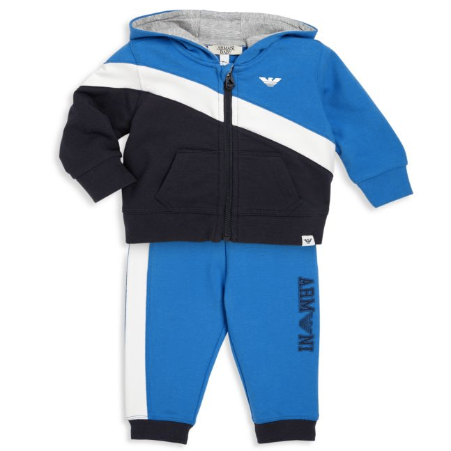 Baby Boys Blue and White Logo Tracksuit