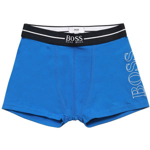 Hugo Boss Boys Set of Three Boxer Shorts [Navy/Blue/Grey] Boys Underwear & Socks Boss Hugo Boss [Petit_New_York]