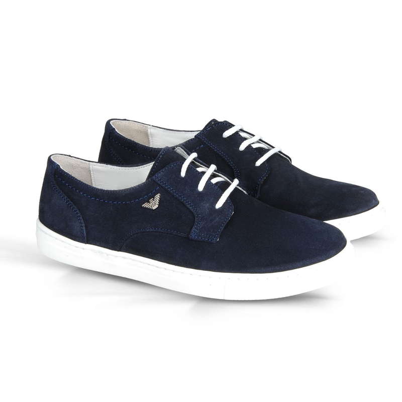 Boys Navy Blue Suede Shoes