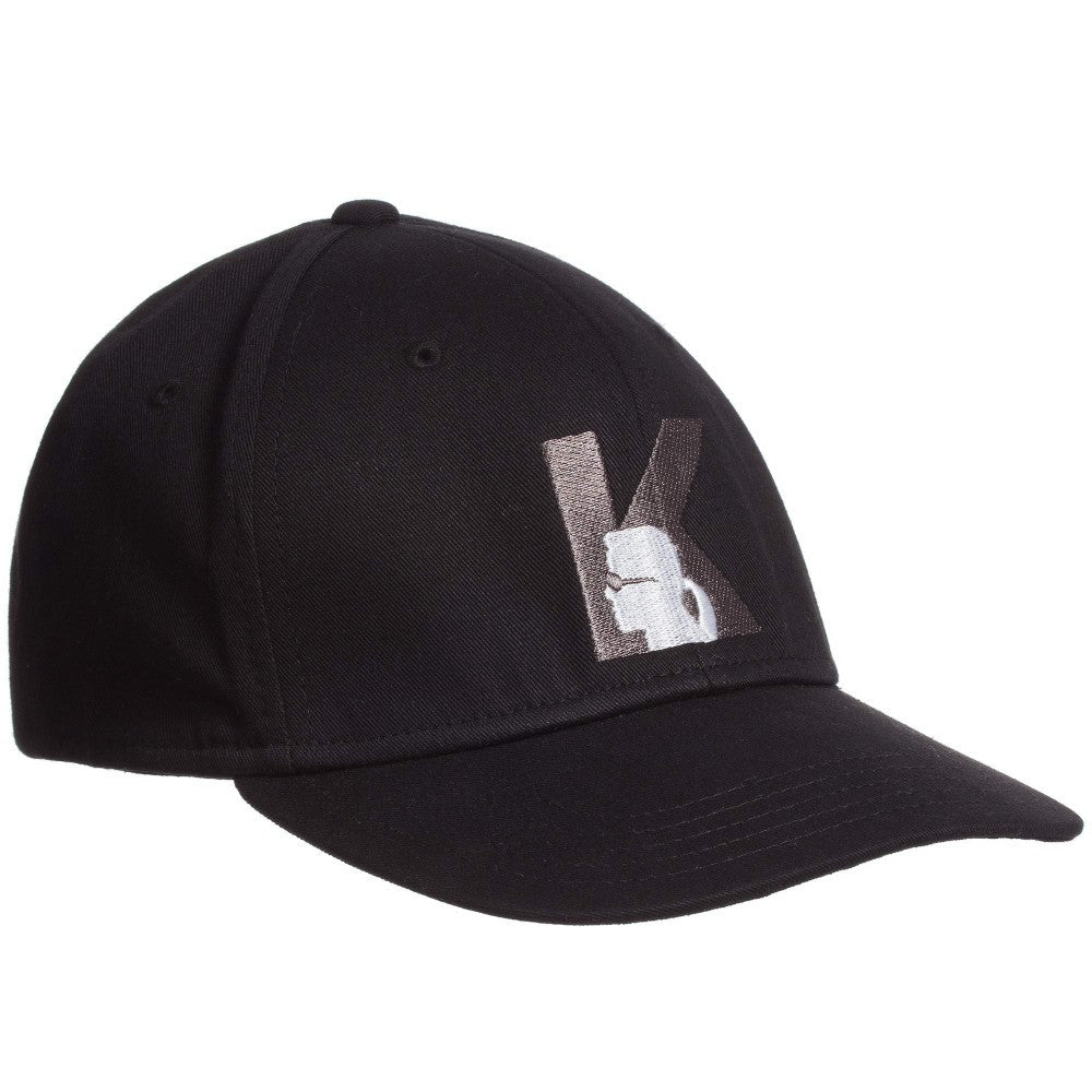 Karl Lagerfeld Black Baseball Cap Boys Hats, Scarves & Gloves Karl Lagerfeld Kids [Petit_New_York]