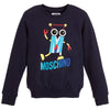 Moschino Boys Navy Robot Sweatshirt Boys Sweaters & Sweatshirts Moschino [Petit_New_York]