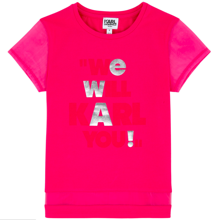 Karl Lagerfeld Girls Hot Pink Printed T-shirt Girls Tops Karl Lagerfeld Kids [Petit_New_York]