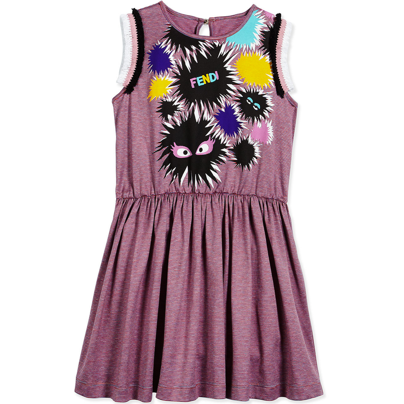 Fendi Girls 'Monster' Sleeveless Dress Girls Dresses Fendi [Petit_New_York]
