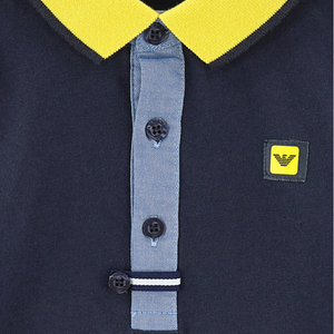 Boys Navy Blue Pique Polo Shirt