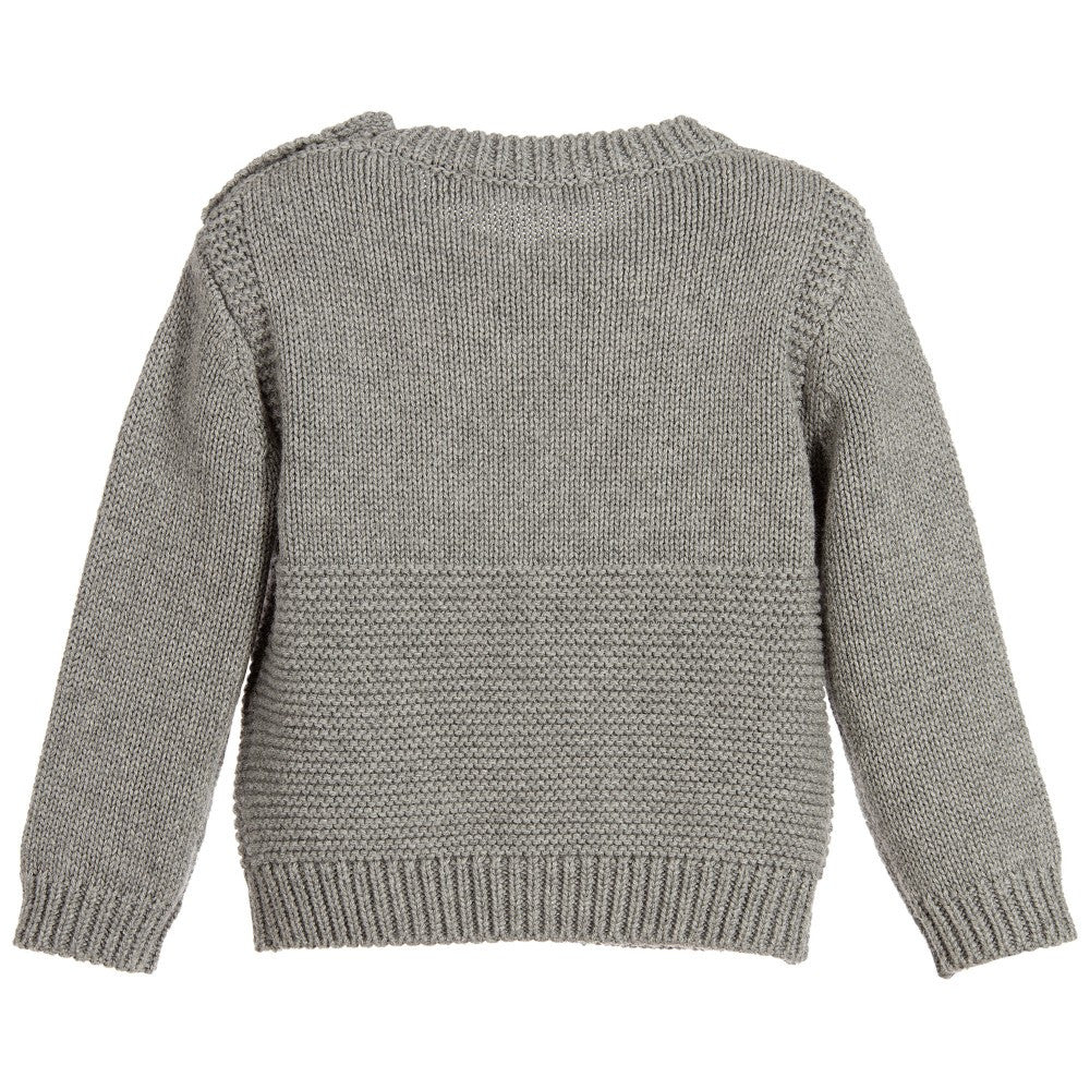 Stella McCartney Baby Grey Cashmere Blend Lion Sweater Baby Sweaters & Sweatshirts Stella McCartney Kids [Petit_New_York]