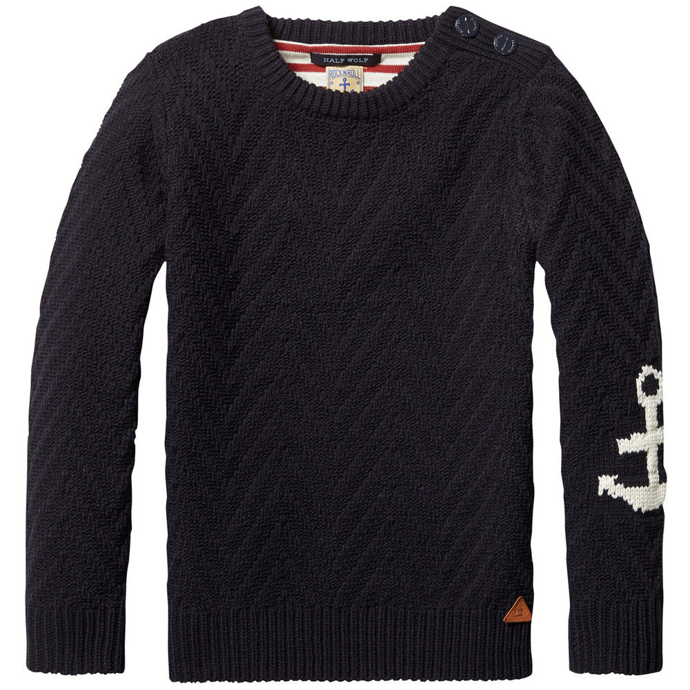 Scotch & Soda Boys Dark Navy Sweater Boys Sweaters & Sweatshirts Scotch Shrunk [Petit_New_York]