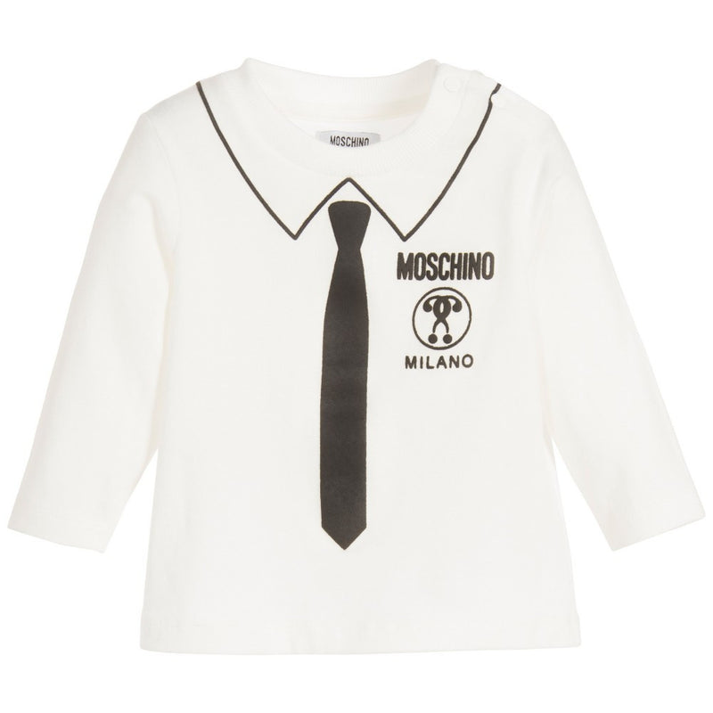 Moschino Baby Boys Ivory Fancy T-shirt Baby Tops Moschino [Petit_New_York]