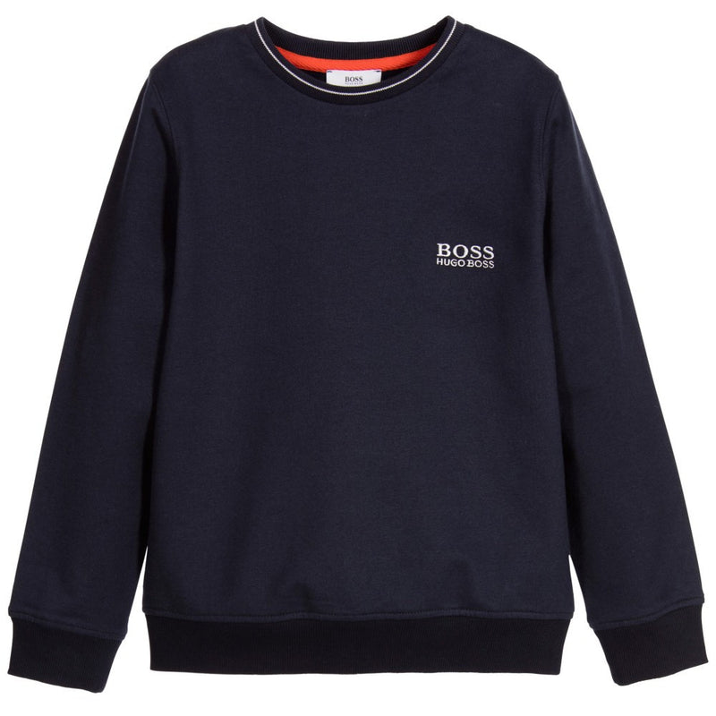 Hugo Boss Boys Navy Sweatshirt Boys Sweaters & Sweatshirts Boss Hugo Boss [Petit_New_York]