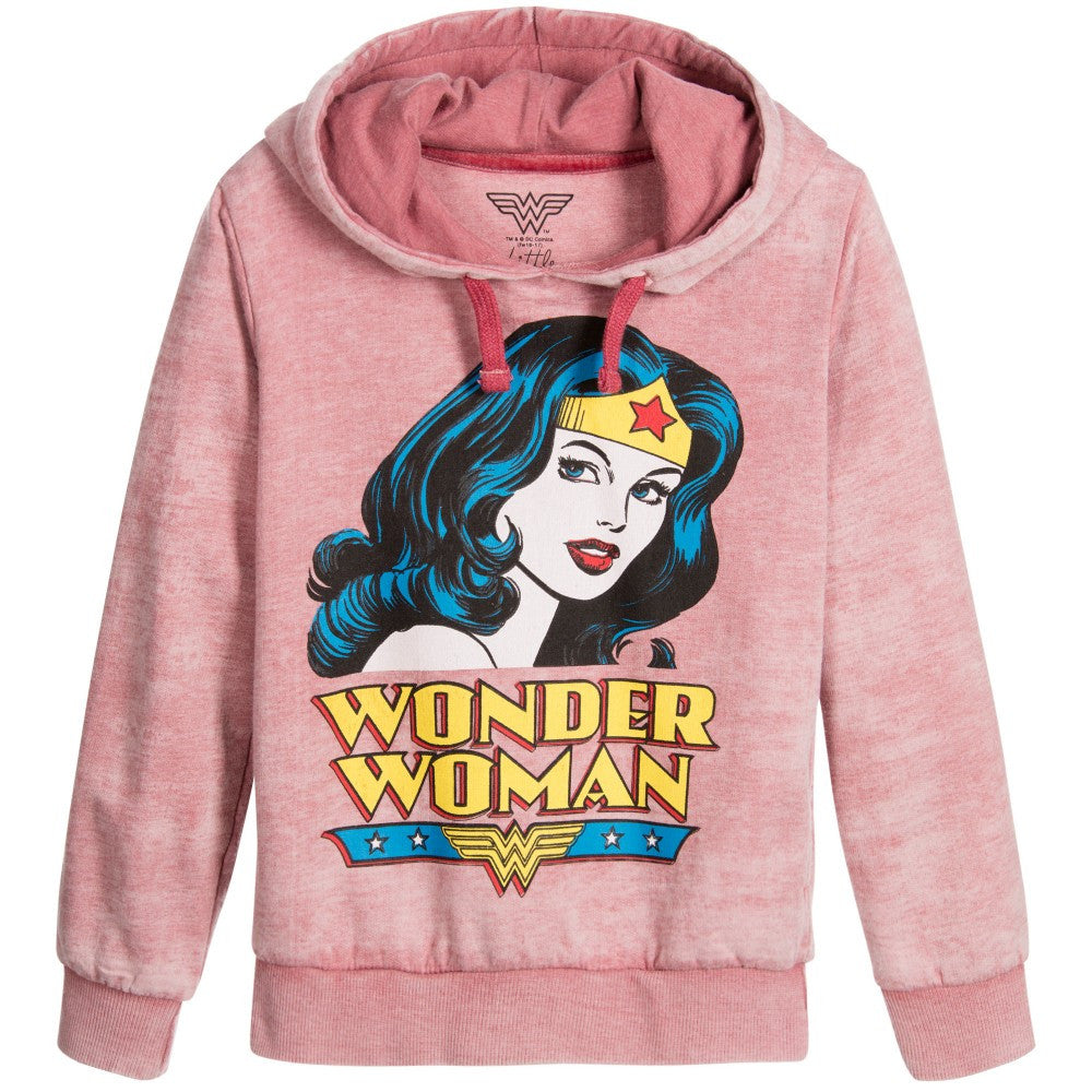 Eleven Paris Girls Pink Wonder 'Woman' Sweatshirt Girls Sweaters & Sweatshirts Little Eleven Paris [Petit_New_York]