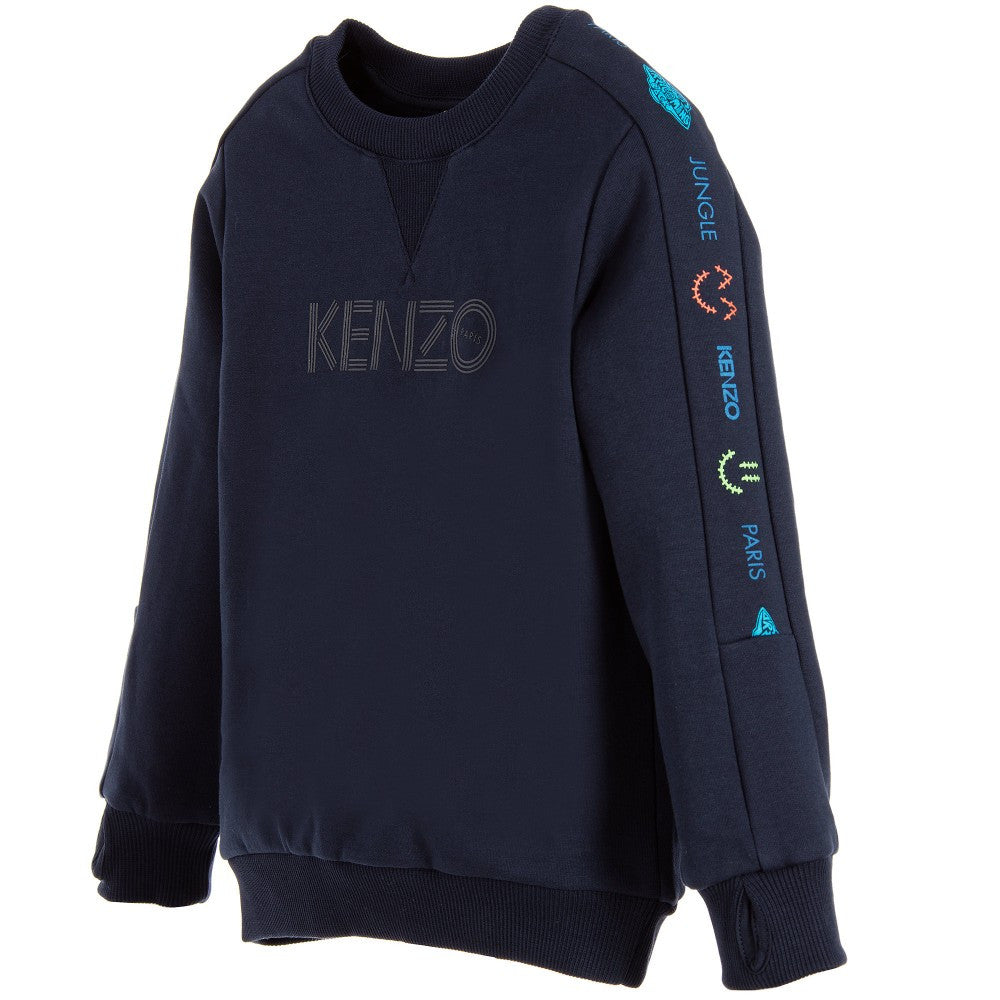 Kenzo Boys Navy Logo Sweatshirt Boys Sweaters & Sweatshirts Kenzo Paris [Petit_New_York]