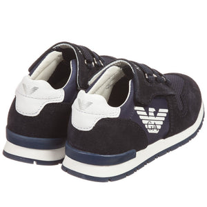 Armani Baby Boys Navy Sneakers Baby Shoes Armani Junior [Petit_New_York]
