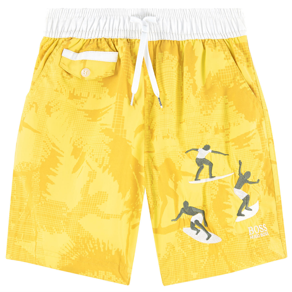 Hugo Boss Boys Yellow Swim Shorts Petit New York