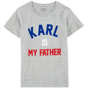 Eleven Paris Girls Grey 'Karl' Printed T-shirt Girls Tops Little Eleven Paris [Petit_New_York]