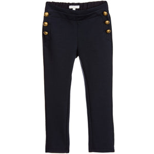 Chloe Girls Fancy Navy Jersey Pants (Mini-Me) Girls Pants Chloé [Petit_New_York]