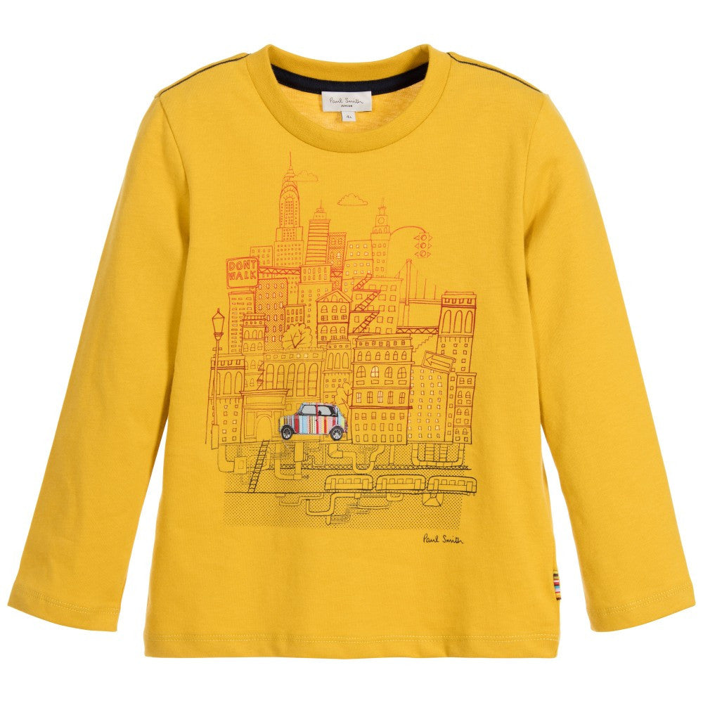 Paul Smith Boys Yellow City Print T-shirt Boys Shirts Paul Smith Junior [Petit_New_York]