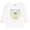 Kenzo Baby Girls Ivory Tiger T-shirt Baby T-shirts Kenzo Paris [Petit_New_York]