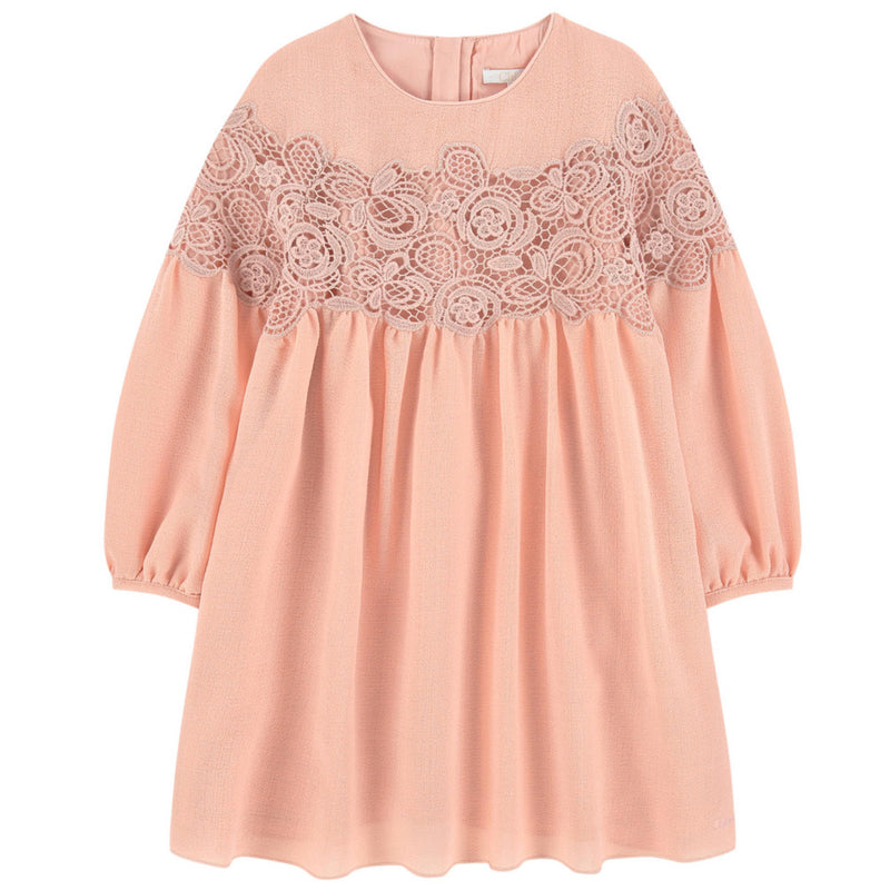 Chloe Girls Pink Crepe/Waffle Dress (Mini-Me) Petit New York Chloe Girls Pink Crepe/Waffle Dress (Mini-Me) Petit New York