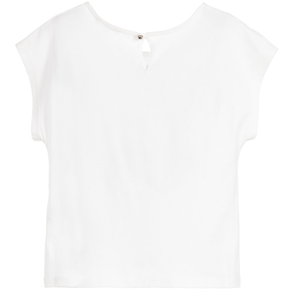 Chloe Girls Ivory Logo T-shirt Girls Tops Chloé [Petit_New_York]