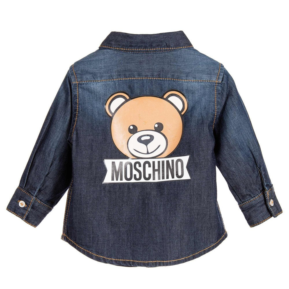 Moschino Baby Boys Denim Teddy Shirt Baby Tops Moschino [Petit_New_York]