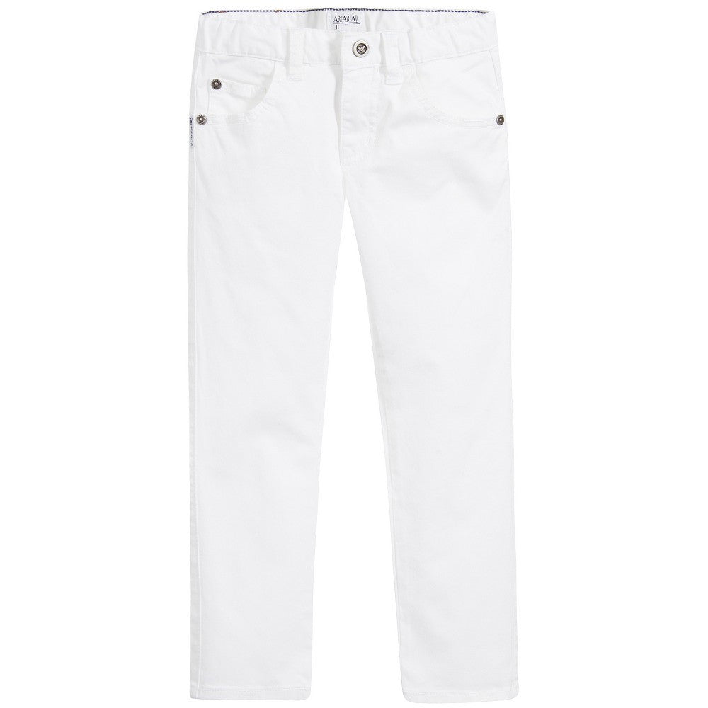 Armani Junior Boys White Jeans Boys Pants Armani Junior [Petit_New_York]