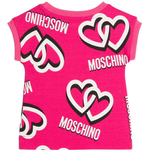 Moschino Baby Girls Pink Logo Hearts Dress – Petit New York