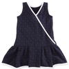 Armani Girls Jacquard Navy Dress Girls Dresses Armani Junior [Petit_New_York]