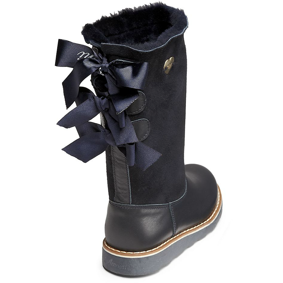 Armani Girls High-Top Navy Boots Girls Shoes Armani Junior [Petit_New_York]